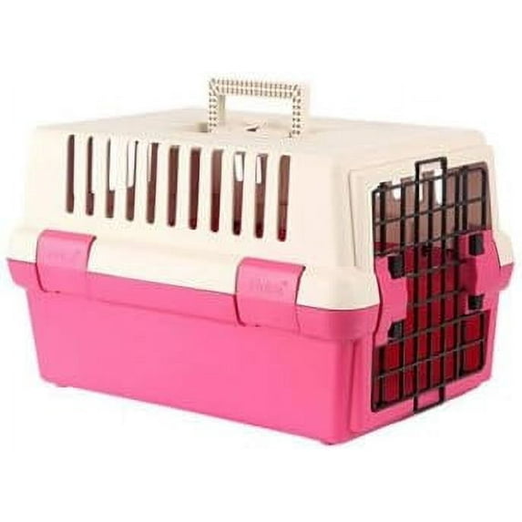 LILEYI Pets Carrier,Kennel,18 In. long,Hard-Sided,for Dog/cat up to 23 lbs,Safe, fashionable and convenient,Make pets feel safe,suit for Airline/Road Travel (Pink)