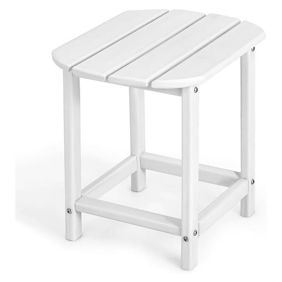 LILEYI Side Table Outdoor Small Patio Table 18” Adirondack Table, Weather Resistant End Tables, Outside Square Tea Table for Patio, Backyard, Poolside, Garden, Balcony (1, White)