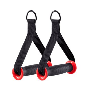 TFM USA Heavy-Duty Red Stirrup Handles For Cable Machines – Gym Attachment