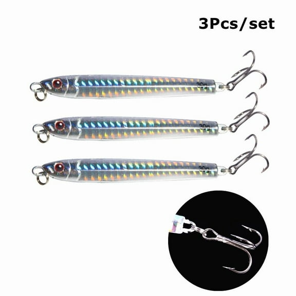 LILIANG 3Pcs 9cm 30gm Sea Fishing Silver Minnow Mackerel Pike Spinners Lures Metal