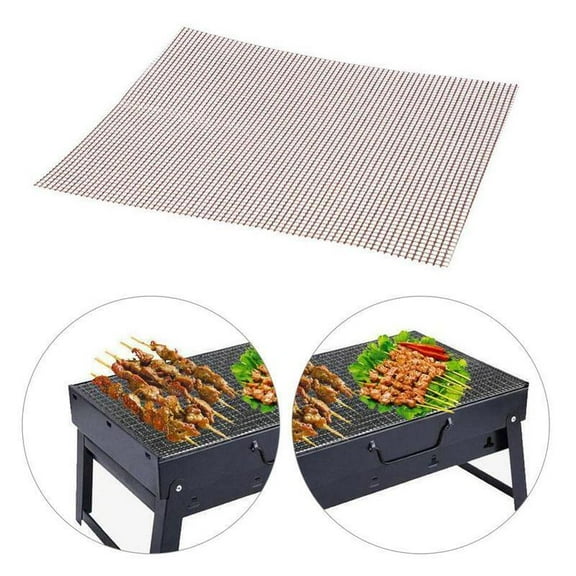 LILIANG 4PCS BBQ Grill Mesh Non-Stick Mat Reusable Sheet Resistant Barbecue Meat Grill Mat