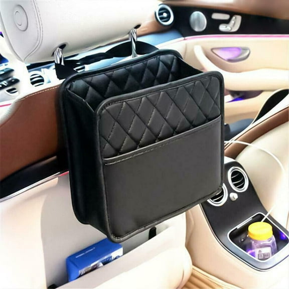 LILIANG Car Seat Back Hanging Bag Car Document Holder Multi-Pocket Bottle Bag Storage Box Organizer Travel Tidy Pouch Pocket PU Leather