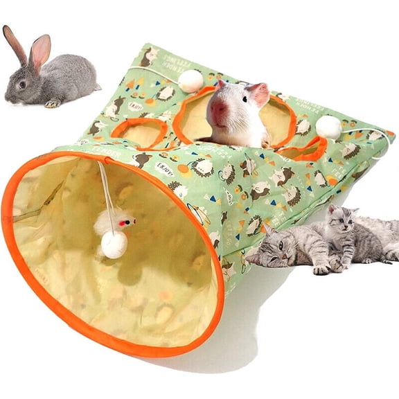 LILIANG Cat Tunnel Bags,Collapsible Self Interactive Cat Drill Bag Toy with Plush Ball