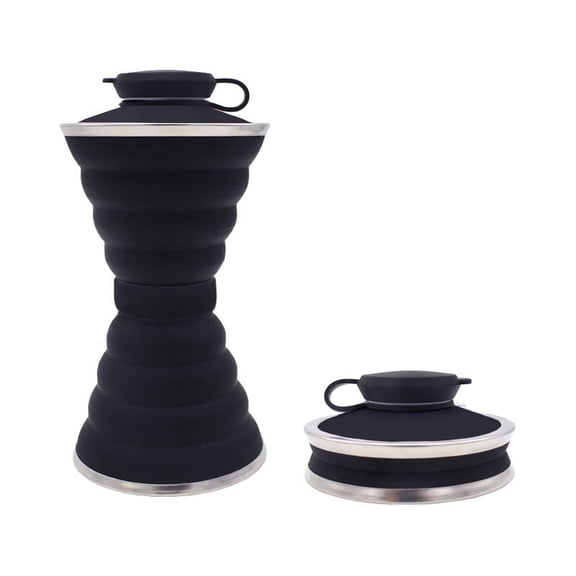 LILIANG Collapsible Water Bottle with Carabiner- 500ml / 17oz Foldable Sports Travel Water Bottle BPA Free