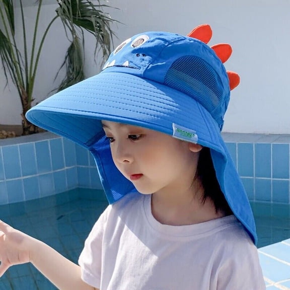 LILIANG Cute Toddler Baby Wide Brim Bucket Hat Sun Hat Kids Summer UPF 50+ Adjustable Beach Cap for Boys Girls Age 3-10 Years