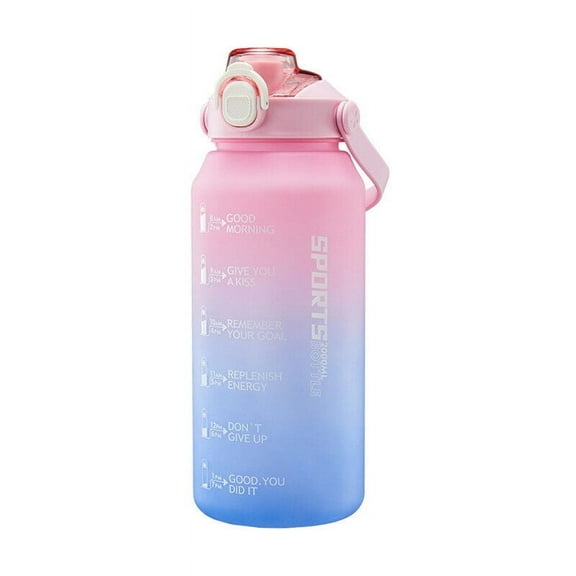 LILIANG Large Water Bottle with Straw & Fruit Infuser, 64 oz Sports Bottle Leakproof Half Gallon Water Jug with Time Markers for Fitness, Gym and Outdoor