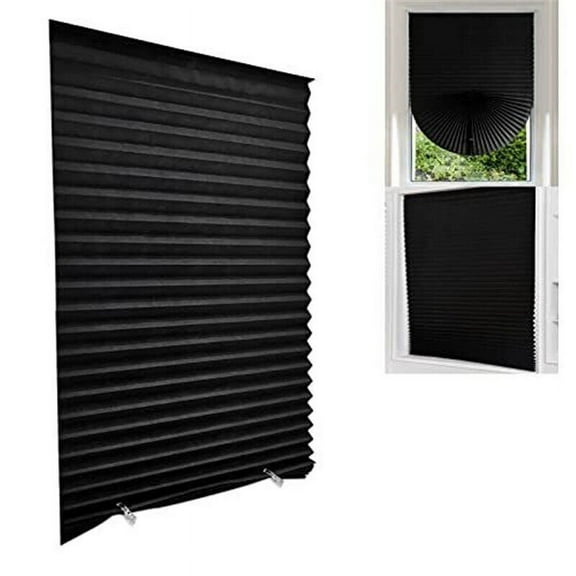 LILIANG Temporary Window Shades Light Filtering Pleated Fabric Shade No Drilling Self Adhesive Blinds Room Darkening Blinds for Home Office Window