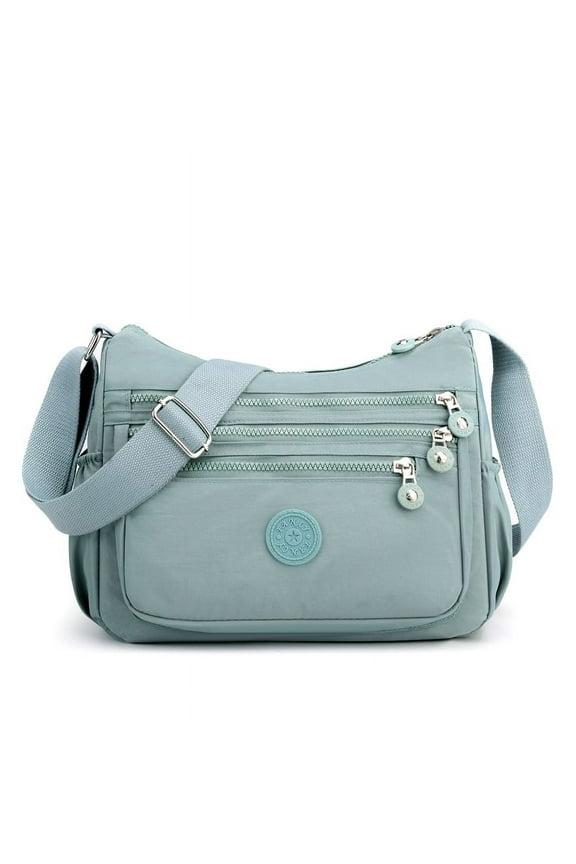 Women Shoulder Bag Cross Body Messenger Multi Pocket Nylon Holiday Handbag Tote