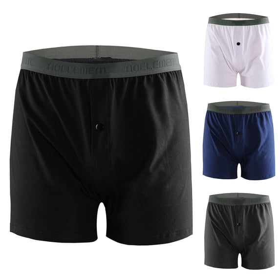 LILIYA 2026 New Men's Cotton Boxers Breathable Cool Mens Boxer Shorts with Button Fly Relaxed Fit Underwear