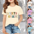 thumbnail image 1 of LILIYA Back To School Shirt for Teen Girls Kids Kindergarten Here I Come Regular Fit Holiday Short Sleeve T-Shirt Girl Summer Clothes, 1 of 5