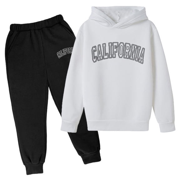 LILIYA Boy's 2 Piece Ouftits Sweatsuits Set Letter Print Hoodies and Sweatpants Stylish Lounge Sets Tracksuits Soft Long Sleeve Preppy Fall Winter Clothing