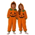 thumbnail image 1 of LILIYA Childrens Halloween Pumpkin Flannel Jumpsuit Overalls for Boys and Girls Soft Romper Playsuit Party Dress Up Clothes 13-14 Years, 1 of 6