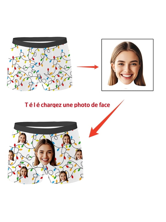 Custom Face Boxer Briefs for Men, Mens Moisture Wicking Underwear, Personalized Gift for Boyfriend, Breathable Soft Underwear, Boxer Briefs for Men