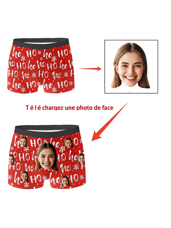 Custom Face Mens Underwear, Moisture Wicking Underwear for Men, Personalized Boxer Briefs, Soft Breathable Briefs, Funny Mens Underwear