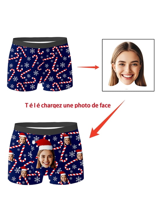 Customized Face Boxer Briefs for Men, Mens Moisture Wicking Underwear, Personalized Boyfriend Gift, Breathable Soft Underwear, Funny Mens Underwear