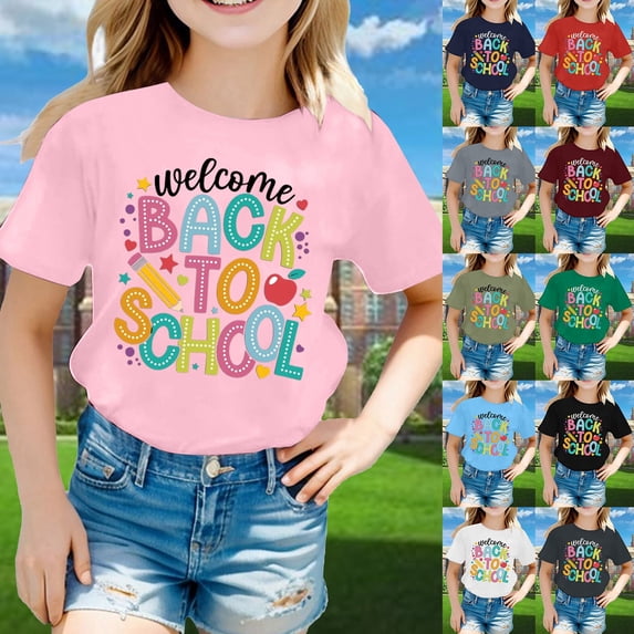LILIYA First Day Of School Shirt Toddler Watch Out Kindergarten Here I Come Classic Summer Short Sleeve T-Shirt Summer Clothes