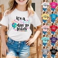 thumbnail image 1 of LILIYA First Day Of School Shirt Toddler Girl Hello Kindergarten First/second/third Grade Trendy Funny Short Sleeve Cotton T-Shirt Vacation Summer Clothes, 1 of 5
