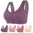 thumbnail image 1 of LILIYA Full-Freedom Front Closure Bra, Wireless Cotton Sleep Bras Back Support Posture Bra for Women Small to Plus Size, 1 of 7