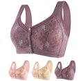 thumbnail image 1 of LILIYA Full-Freedom Front Closure Bra, Wireless Cotton Sleep Bras Back Support Posture Bra for Women Small to Plus Size, 1 of 6