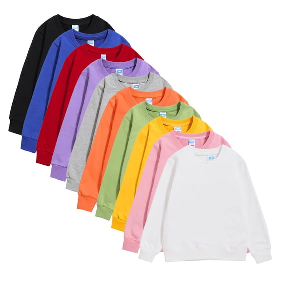 LILIYA Girls Long Sleeve Tees Girls' Soft T-Shirts Basic Crewneck T-Shirts Top Cotton Stretch Fall Tops Lightweight Solid Patchwork Blouse Outfits for Youth Girls Boys