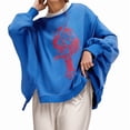 thumbnail image 1 of LILIYA Graphic Oversized Crewneck Sweatshirt for Women Cute Floral Lobster Print Sweatshirts Pullover Fall Tops Beach Sweatshirts Jacket, 1 of 2