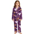 thumbnail image 1 of LILIYA Halloween 2-Piece Loose-fit Button Down Matching Pajama Set, Soft & Cute for Cozy Nightwear Loungewear 9-10 Years, 1 of 4