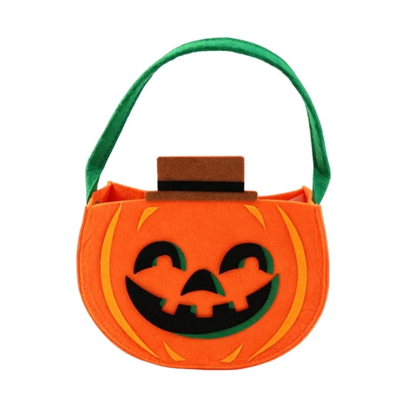 LILIYA Halloween Candy Bucket Bag, Large Capacity Cartoon Tote Bag, Spooky Party Storage Pouch, Trick or Treating Pouch Bag, Fall Holiday Seasonal Carrier Bag