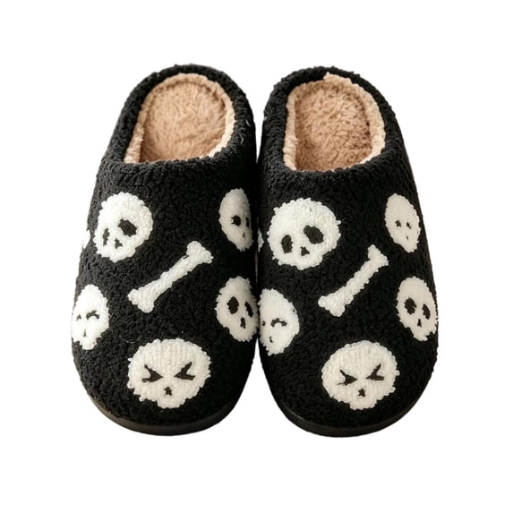 LILIYA Halloween Closed Toe Slippers For Couples, Cozy Thick Plush Home Shoes, Warm Lined Indoor Footwear, Non Rubber Sole, Comfortable Winter Gift 2026