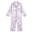 thumbnail image 1 of LILIYA Halloween Pajamas Pumpkin Ghost Pajama Set Soft & Cute Long Sleeve Button Down Shirt Pants Fall 2 Piece Satin Pjs 2026 9-10 Years, 1 of 5