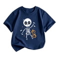 thumbnail image 1 of LILIYA Halloween Shirts for Girls and Boys Short Sleeve Spooky Season Halloween Graphic Tee School Uniform Tops Comfortable Casual Crewneck Holiday Tees Shirt, 1 of 7