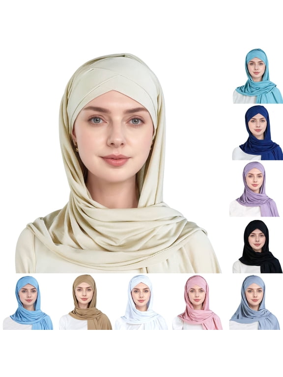 Hijab for Women Soft Stretch Headscarf Large Turban Wrap Shawl Head Wrap Prayer Clothes for Girls Everyday Wear