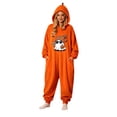 thumbnail image 1 of LILIYA Hooded Halloween Jumpsuit, Plush Adult Onesie, Unisex Loungewear for Couples Party, Long Sleeve Bodysuit with Front Pockets, Warm Cozy One-Piece Pajamas, 1 of 4
