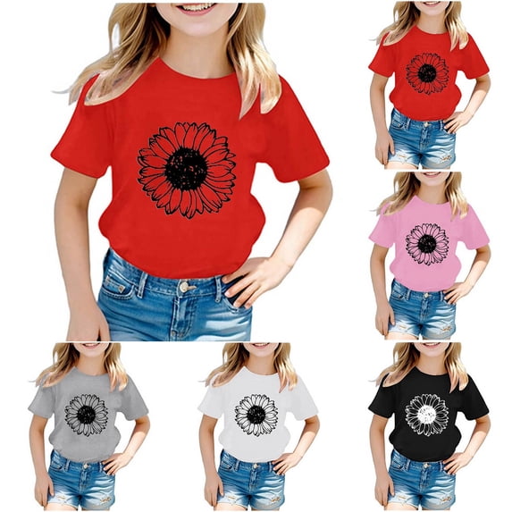 LILIYA Kid Girls First Day Of School Shirt Happy First Day Of Kindergarten Trendy Casual Short Sleeve T-Shirt Girl Summer Clothes