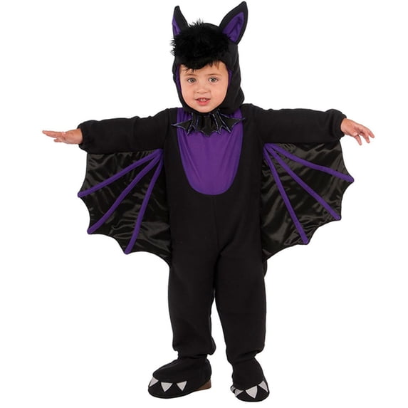 LILIYA Kids Halloween Bat Outfit Big Mesh Bat Wing Purple Chest Soft Loose Full Body Outfit for Boys Girls Theme Holiday Bat Outfit for Kids