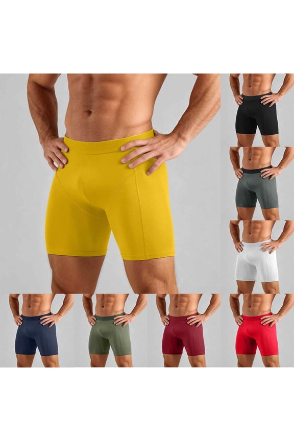 Mens Underwear Boxer Briefs Soft Seamless Moisture Wicking U Pouch Underwear Thin Quick Dry Breathable Trunks