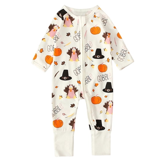 LILIYA My First Halloween Girl Outfit Romper for Boys and Girls Pumpkin Print Jumpsuit Overalls Soft Childrens Pajamas 18-24 Months