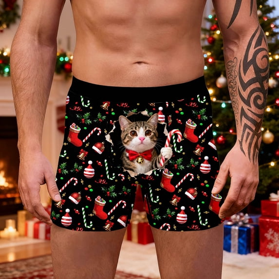 Mid Guy LILIYA Print Underwear Mid Rise Briefs Holiday Season Moisture Wicking ...