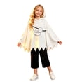 thumbnail image 1 of LILIYA Skeleton Hooded Cape Pants Outfit, Halloween Cos Wear Scary Ghost Face Print Irregular Breathable Comfort 2 Piece Set for Children Stage Performances, 1 of 5