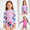 thumbnail image 1 of LILIYA Swimsuit for Girls 2 Piece Trendy Solid Color Little Girls' Swimwear Squat-Proof Rash Guard 2-Piece Bathing Suit Upf 50+ Beach Swimwear Size 7-16t, 1 of 9