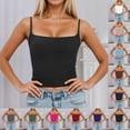 thumbnail image 1 of LILIYA Tank with Built In Bra for Women Sleeveless Slim Fit Vintage Camisole with Shelf Bra Adjustable Spaghetti Strap Wirefree Support Tanks Y2k Going Out Tops, 1 of 7