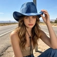 thumbnail image 1 of LILIYA Tie Dye Denim Patchwork Cowboy Hat for Women Men Western Wide Brim Party Hat Breathable & Packable, UPF 50+ Sun Hats, 1 of 5