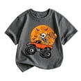 thumbnail image 1 of LILIYA Toddler Halloween Shirt, Boys Pumpkin Short Sleeve T Shirt, Kids Casual Top, Soft Breathable, Cute Halloween Outfit, Comfortable Daily Wear, Fun Holiday Tee 10-11 Years, 1 of 3