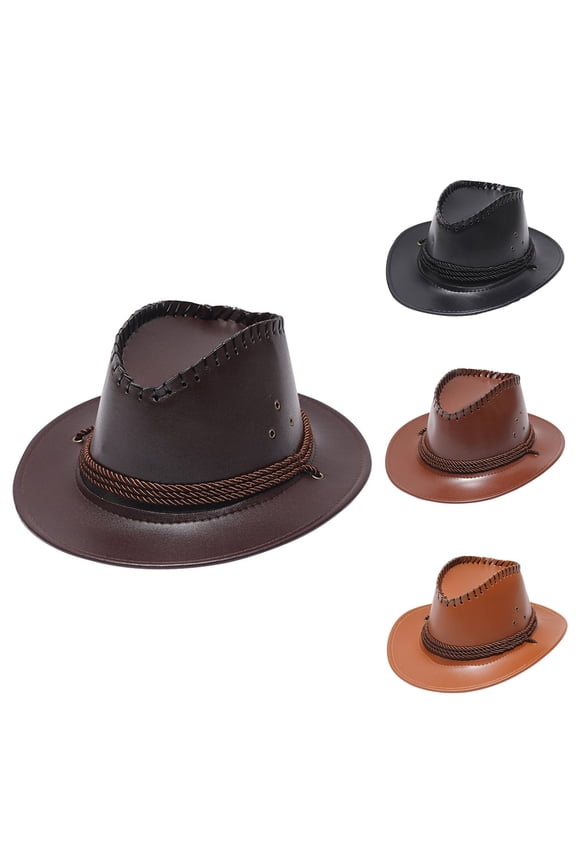 Unisex UPF 50 Breathable Western Oilskin Hat Western Cowboy Cowgirl Wide Brim Hat for Adult Dress-up/Themed Party/Cosplay Accessories