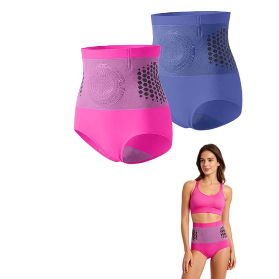 LILIYA Women's Shapewear Shorts 2-Pack High Waist Tummy Control Plus Size Briefs Body Shaper Thigh Seamless Panties