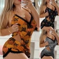 thumbnail image 1 of LILIYA Women's Sleepwear Halloween Cute Print 2 Piece Sleeveless Lettuce and Shorts Pajama Set V Neck Sleepwear 2026, 1 of 8