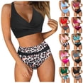 thumbnail image 1 of LILIYA Womens Swimsuits Two Piece Bikini Sets Bathing Suits for Women Summer Color Block Swimwear High Waist Print SwimSuits, 1 of 8