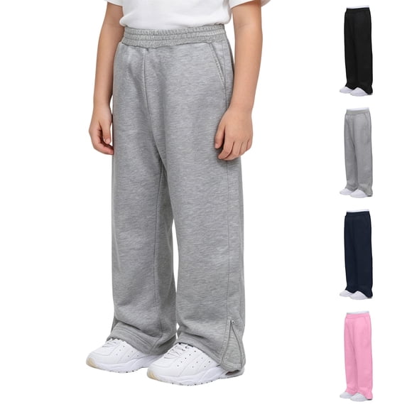 LILIYA Youth Boys Baggy Sweatpants Adjustable Drawstring Waist Solid Color Side Pockets Loose Fit Breathable Casual Athletic Bottoms Outdoor Workout Sweatpants 12-13 Years