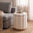 thumbnail image 1 of Better Homes & Gardens Lillian Velvet Tufted Storage Ottoman, Cream, 1 of 8