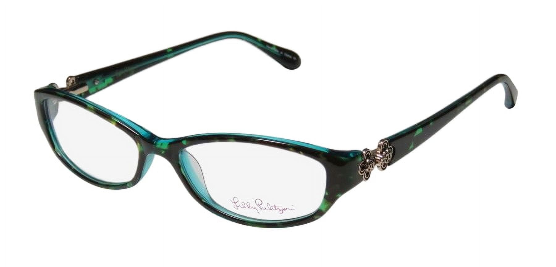Lilly‎ Pulitzer Daylin Eyeglass Frames Teal Tortoise Handmade France 44 Alivia Eyeglasses Frames by Lilly Pulitzer main image 4