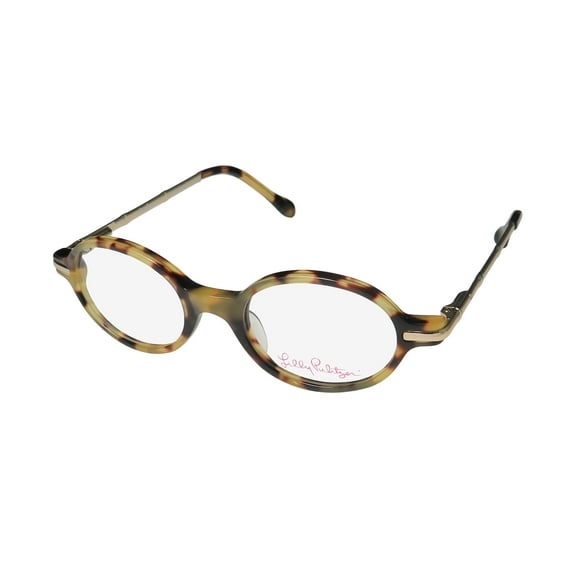 NEW LILLY PULITZER LOLLY CHILDRENS/KIDS/GIRLS ROUND FULL-RIM TOKYO TORTOISE FRAME DEMO LENSES 39-16-120 FLEXIBLE HINGES EYEGLASSES/GLASSES